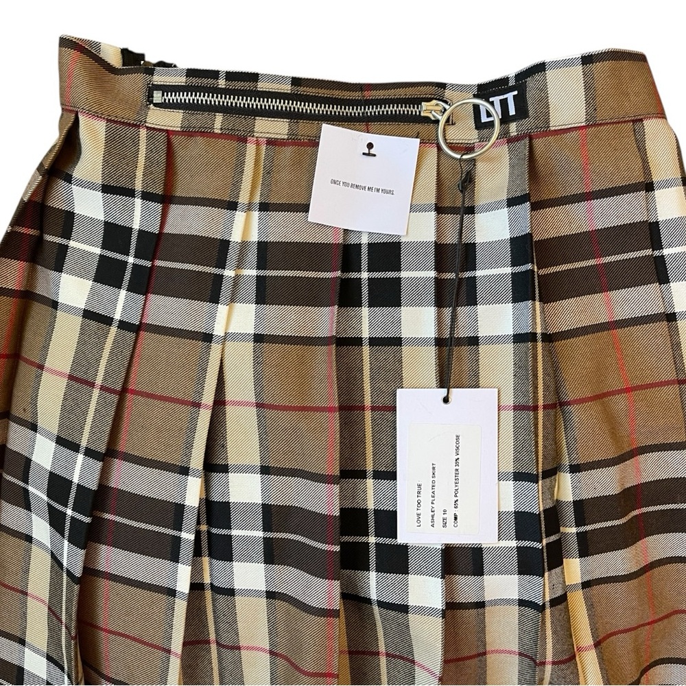 NWT Love Too True (LTT) Ashley Plaid Pleated Skirt - Picture 6 of 7
